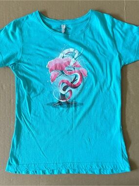 Teeturtle Cherry Blossom Dragon Baby Tee Women’s Small Fantasy Graphic Fairycore